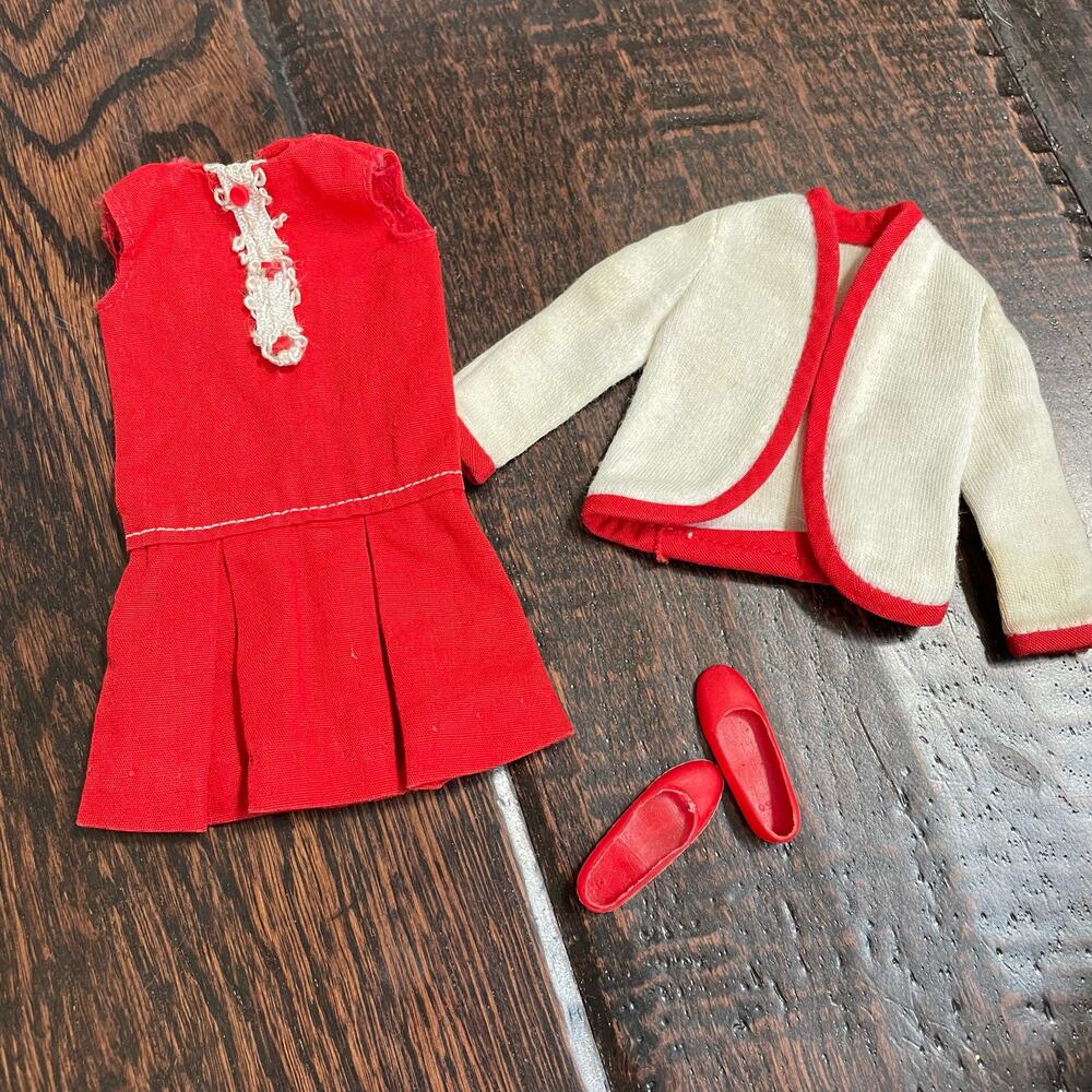 Barbie Skipper Whats New At The Zoo #1925 Vintage 1966 Outfit Dress Sweater READ